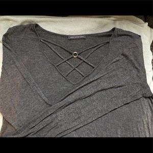 Long sleeve cut out blouse